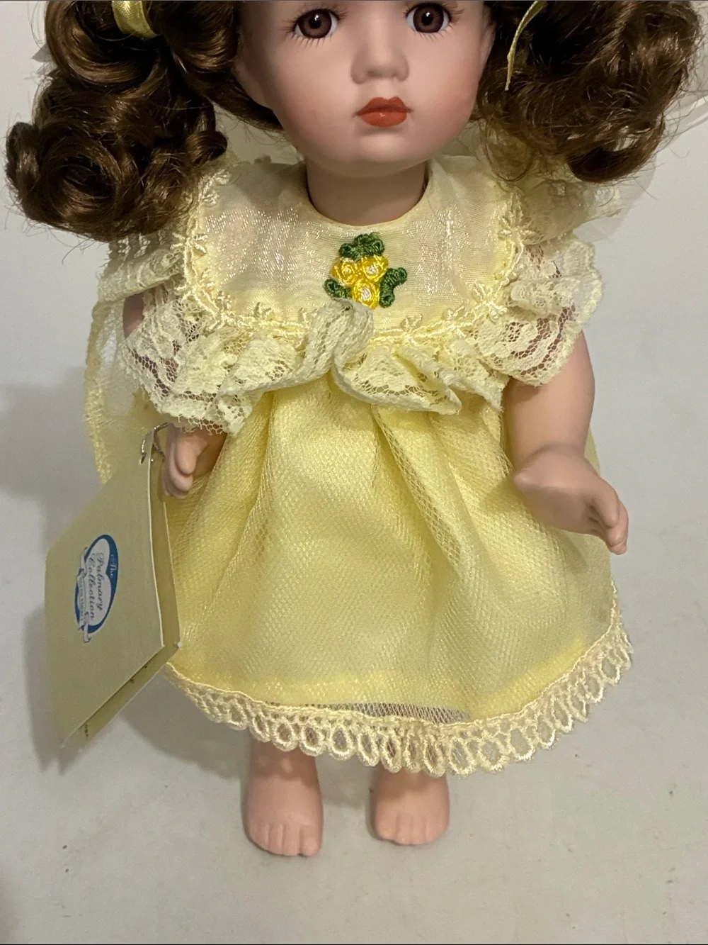 The Palmary Collection Three Heart: Yellow Angel Doll with Lace Dress